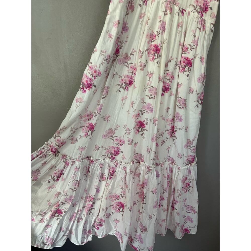 LoveShackFancy Angie Pink Floral Midi Dress | Grandmillennial Romantic Feminine - Picture 4 of 13